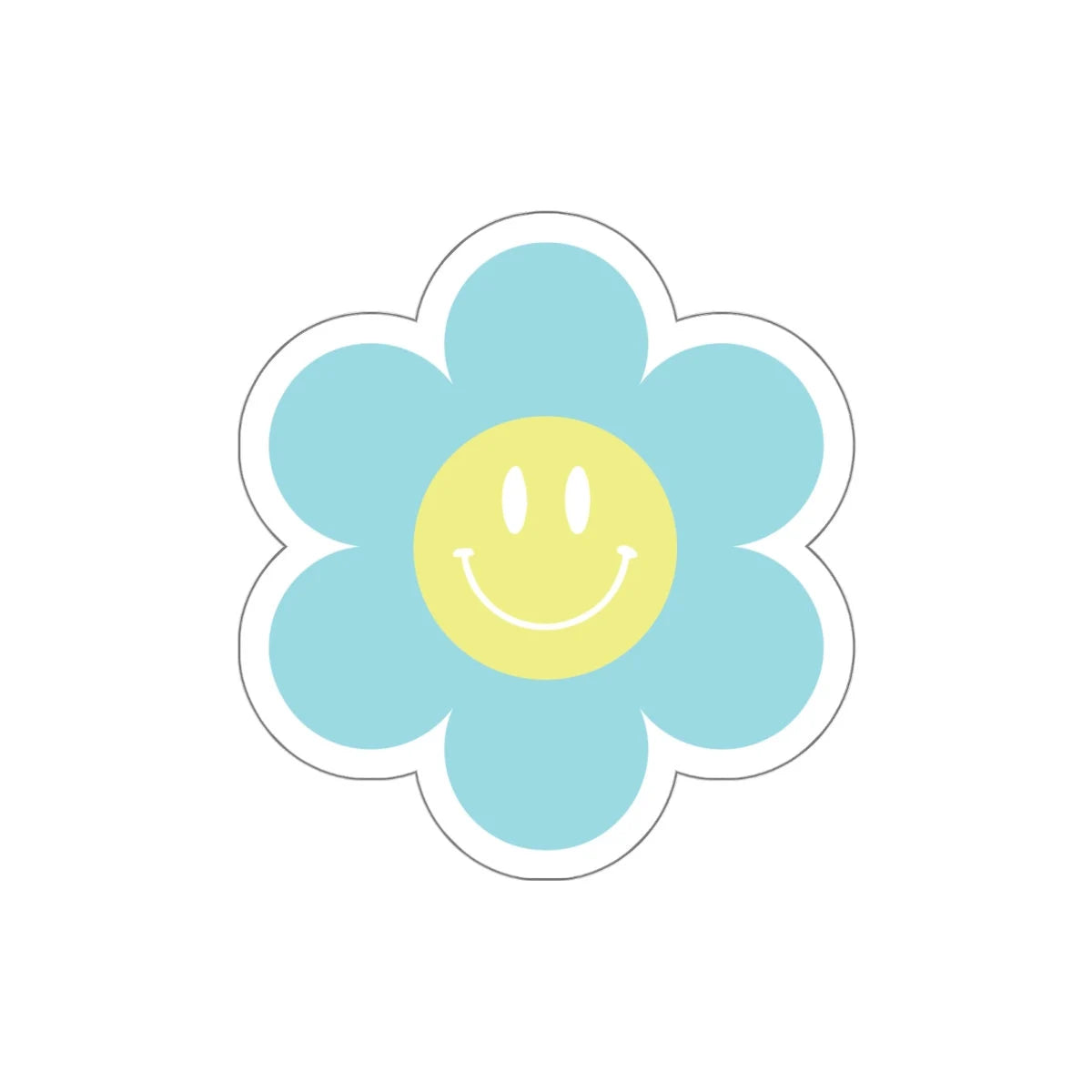 blue and yellow smiley face flower