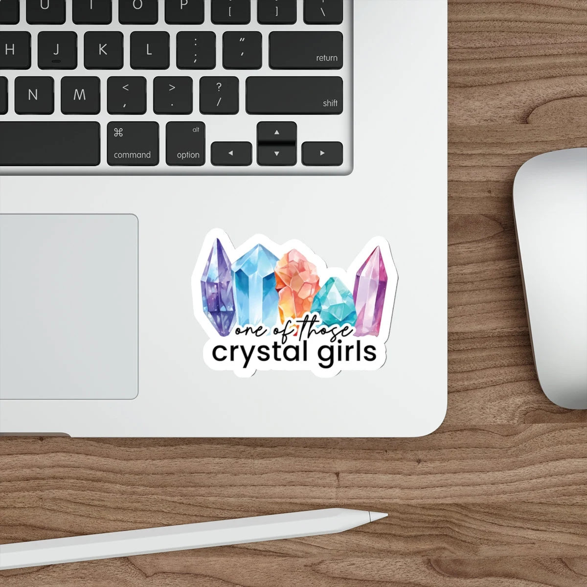 one of those crystal girls sticker on laptop