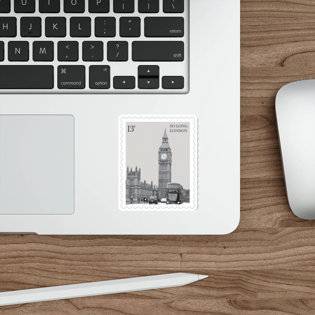 Black and white so long london taylor swift sticker on a laptop